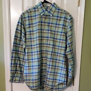 Ralph Lauren Blue and Green Casual Button Down Shirt
